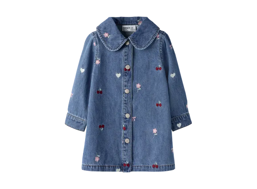 Jeans jurk Emily - Cherry / Heart dress