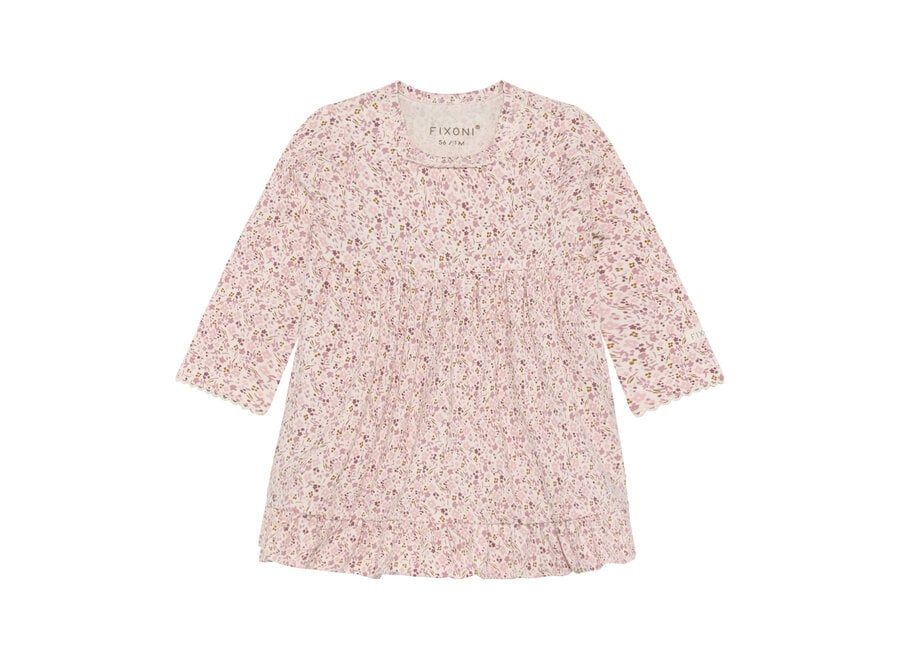 Body Dress LS bloemetje - Pale Lilac