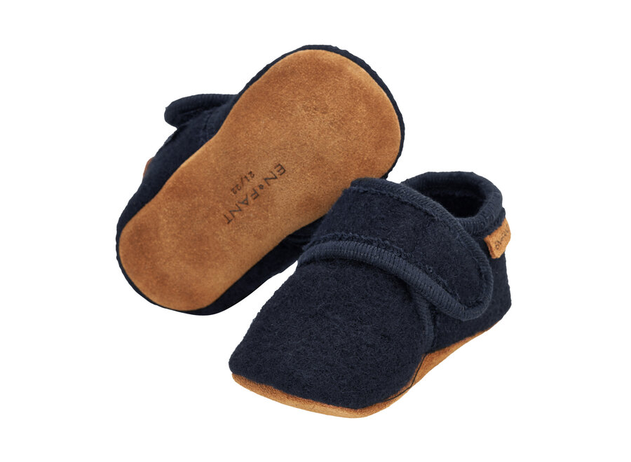 Baby wool slippers - Navy