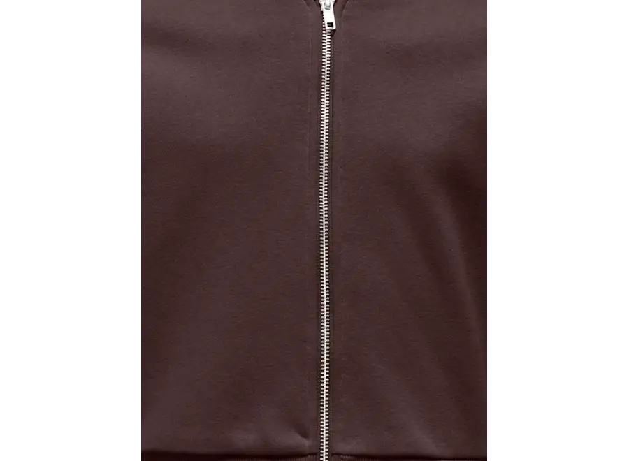 Vest Hoodie zip - Coffee Bean