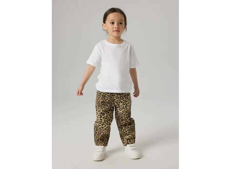 Jeans Bella mom twill pants - Silver Mink LEOPARD noos