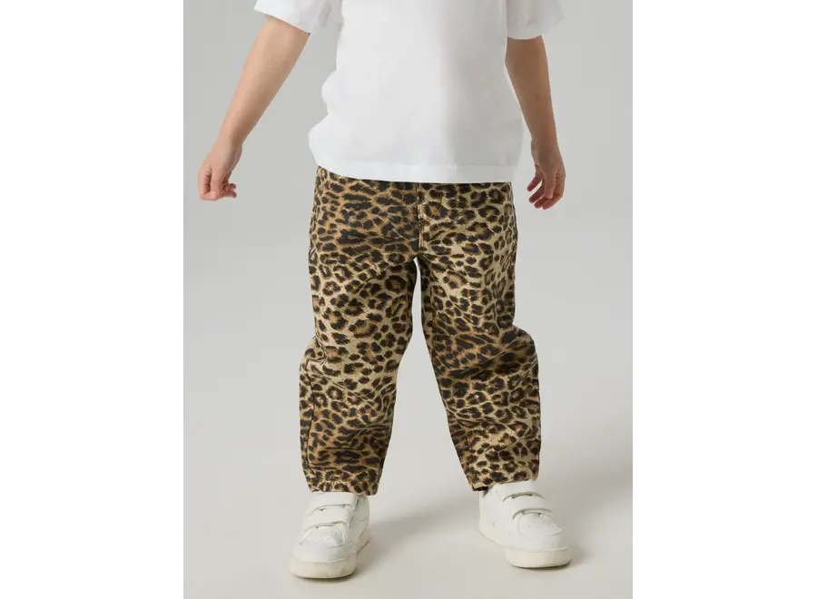 Jeans Bella mom twill pants - Silver Mink LEOPARD noos