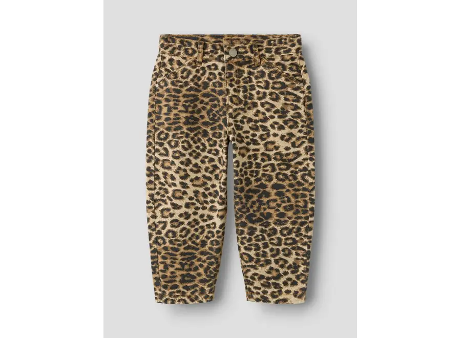 Jeans Bella mom twill pants - Silver Mink LEOPARD noos