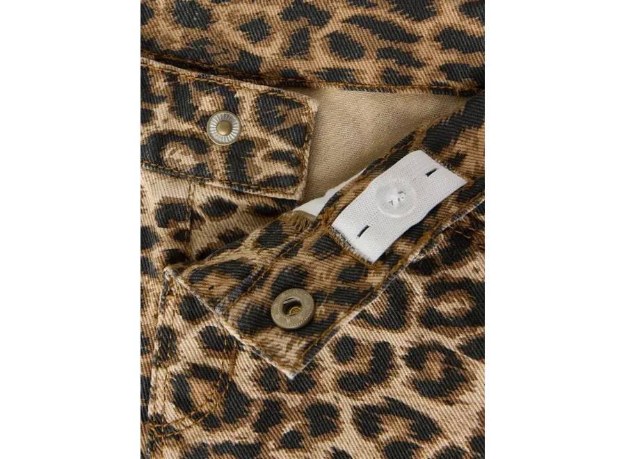 Jeans Bella mom twill pants - Silver Mink LEOPARD noos