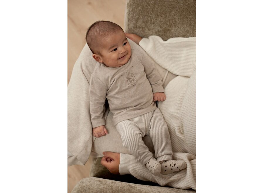 Broek streep - The Cuddle Company Bruin melange