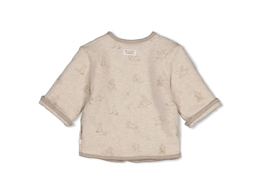 Omkeerbaar jasje velours rib - The Cuddle Company Taupe melange