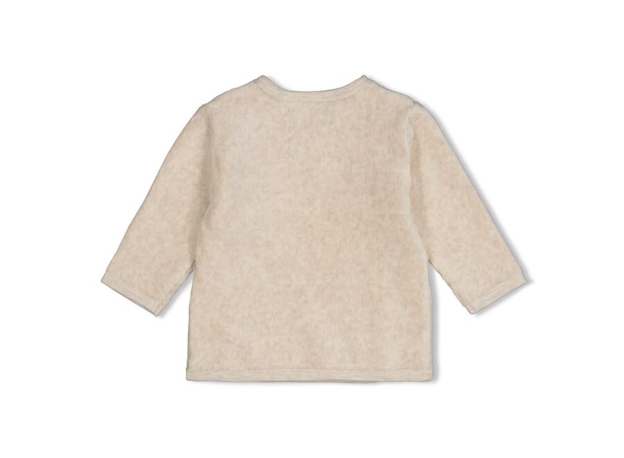 Overslagshirt velours rib - The Cuddle Company Taupe melange