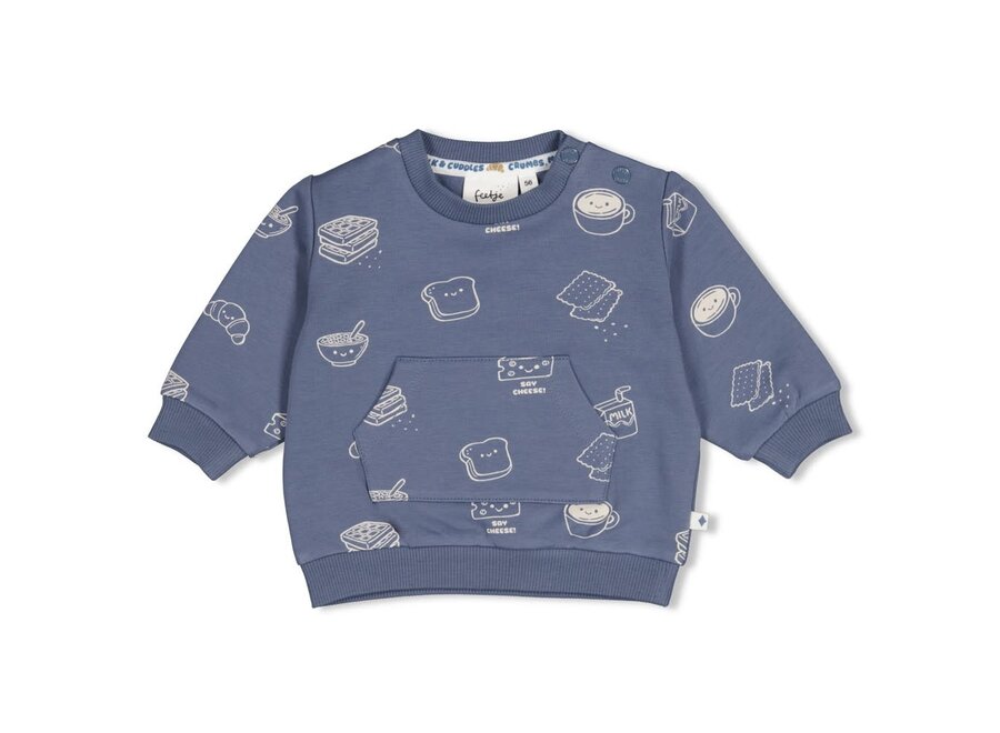 Sweater AOP - Breakfast Buddy Blauw