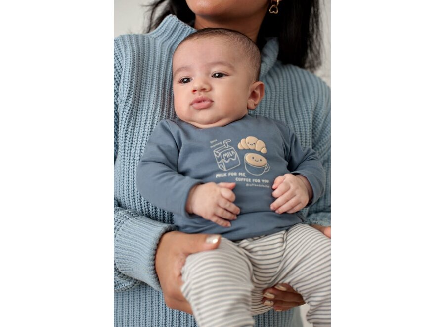 Broek rib met streep - Breakfast Buddy Blauw