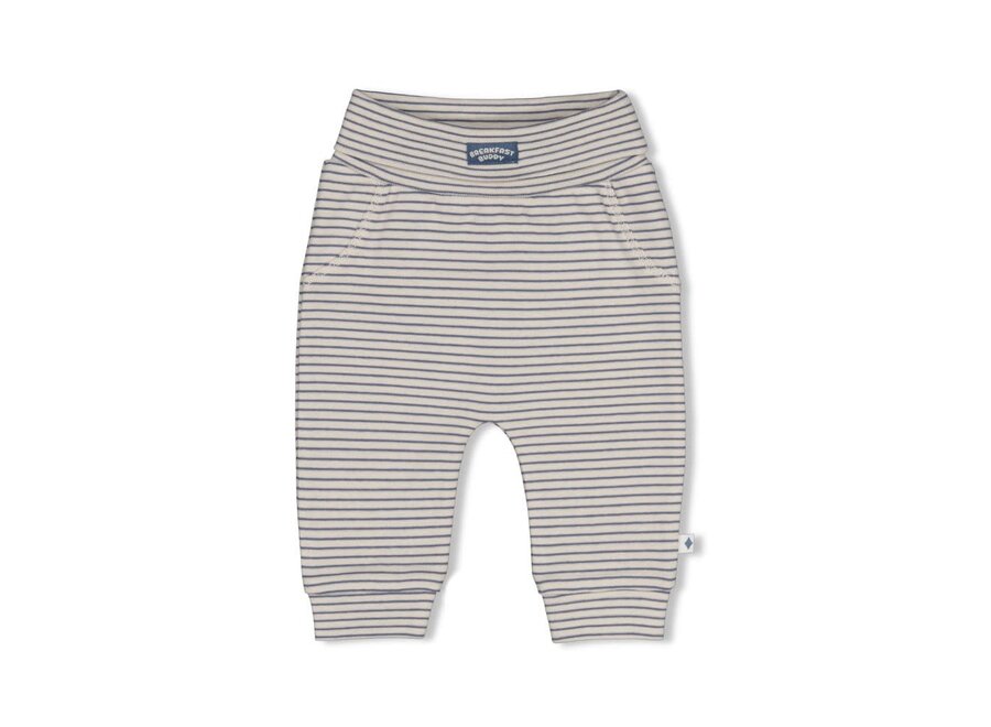Broek rib met streep - Breakfast Buddy Blauw