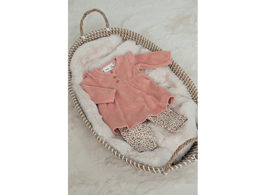 Jurk velours AO - Fall in Love Roze