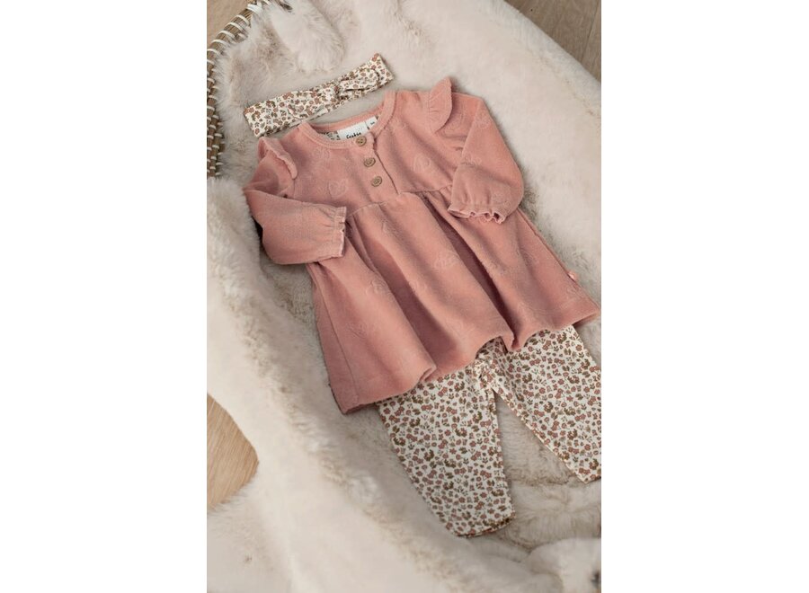 Jurk velours AO - Fall in Love Roze