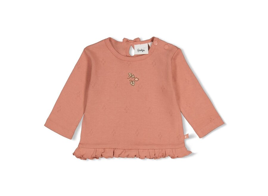 Longsleeve pointelle rib - Fall in Love Roze