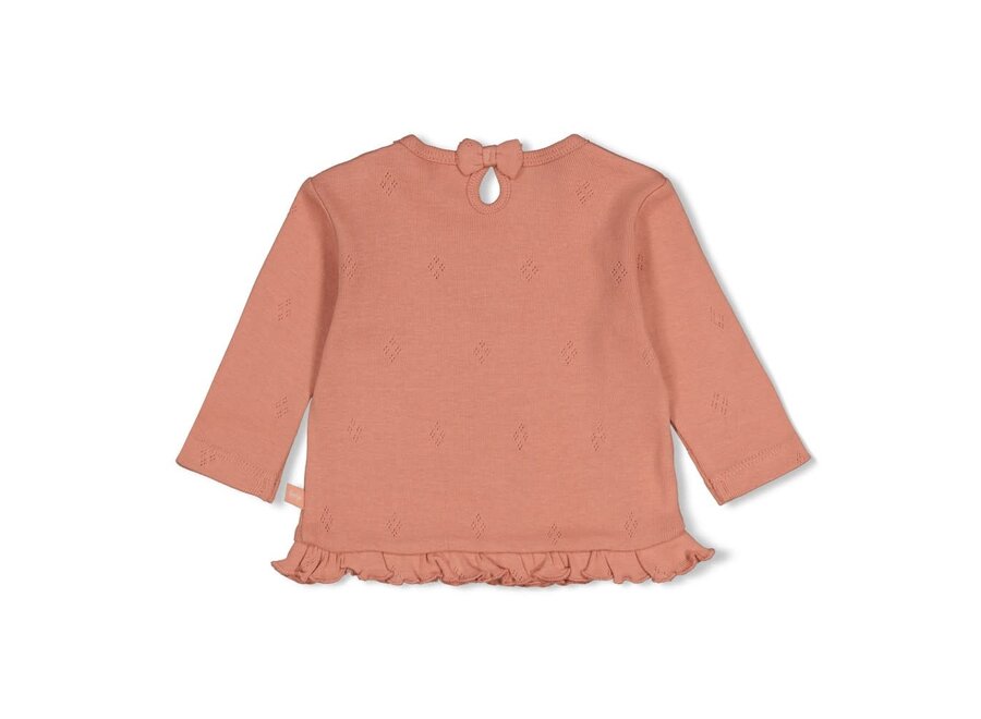 Longsleeve pointelle rib - Fall in Love Roze