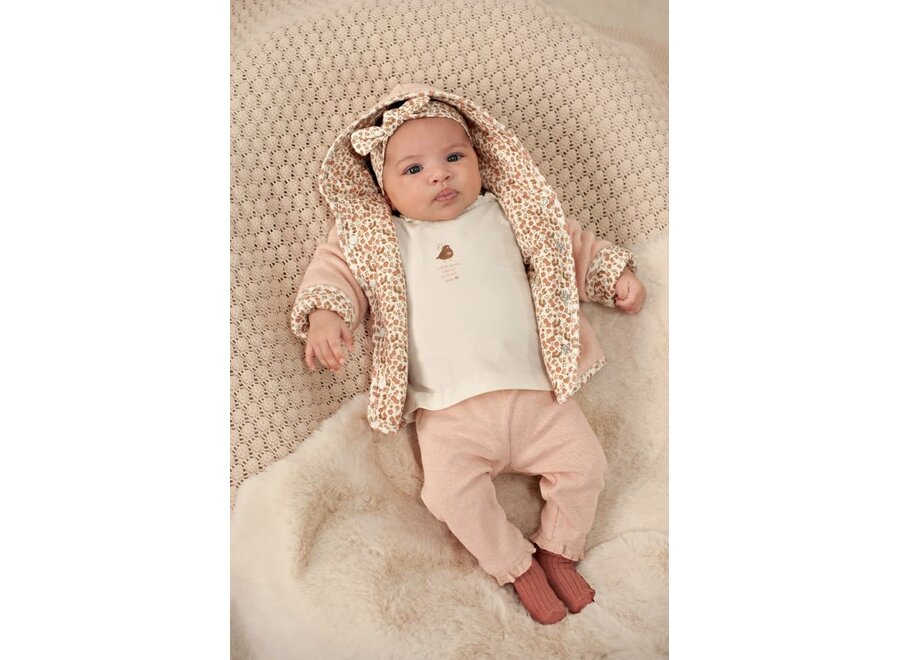 Broek rib - Fall in Love Roze melange