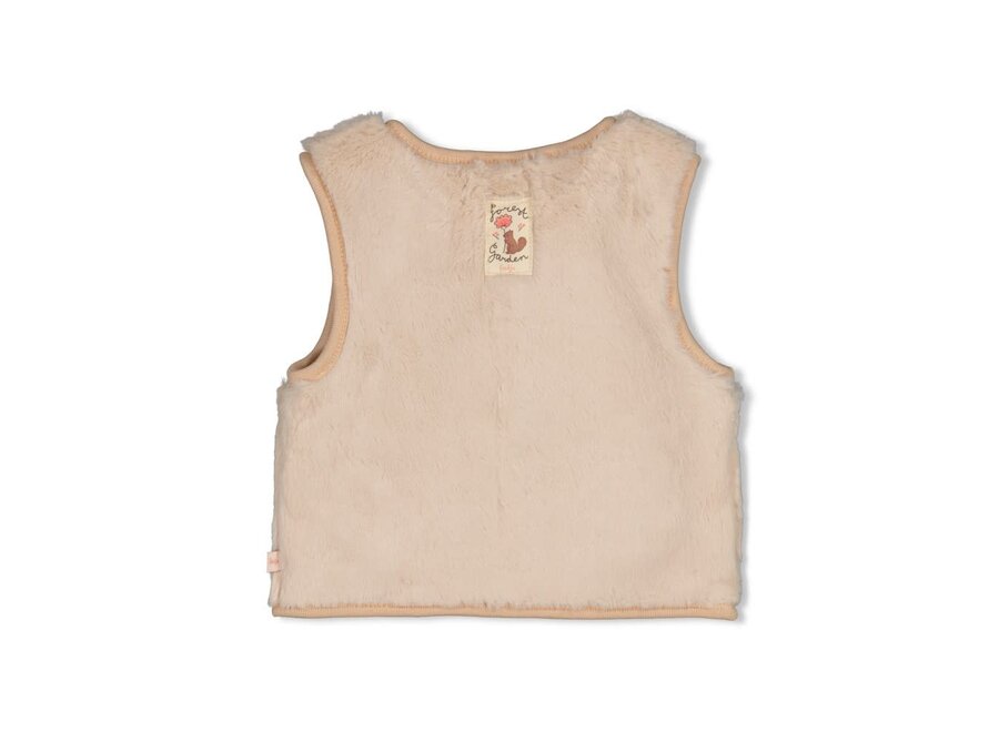 Omkeerbaar fake fur gilet - Forest Garden Zand