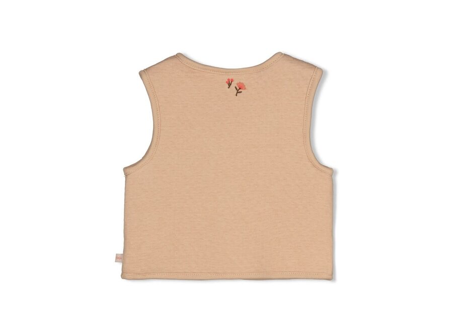Omkeerbaar fake fur gilet - Forest Garden Zand