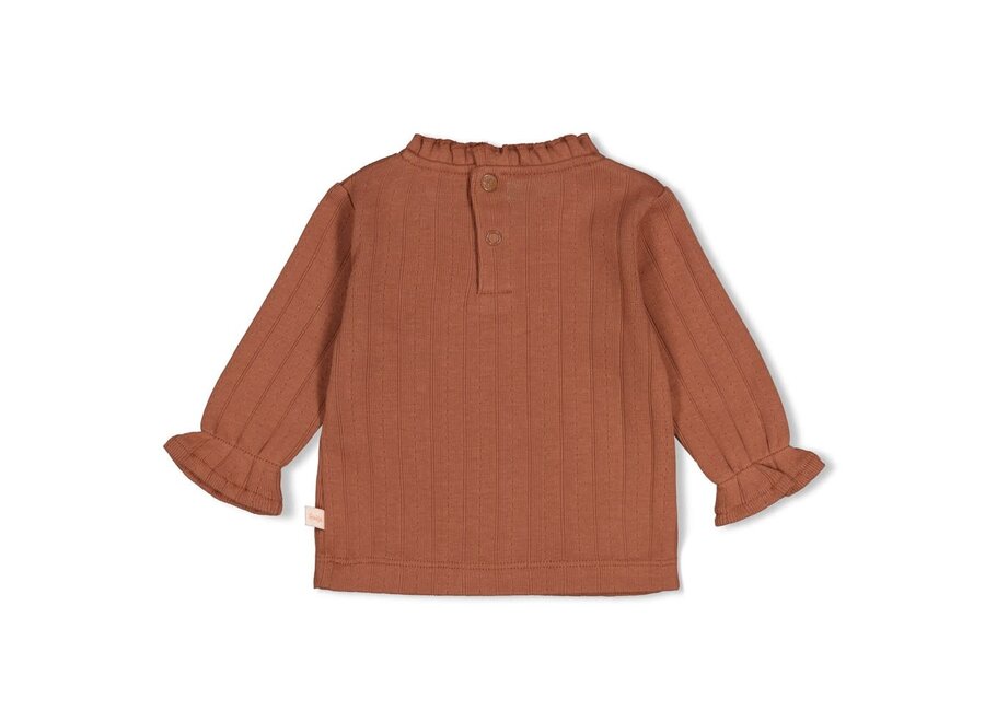 Longsleeve pointelle rib - Forest Garden Bruin
