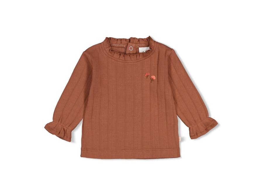 Longsleeve pointelle rib - Forest Garden Bruin