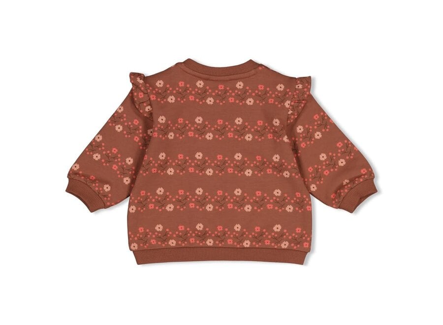 Sweater AOP relaxed fit - Forest Garden bruin