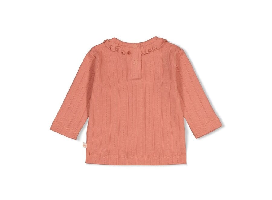 Longsleeve pointelle rib - Forest Garden roze