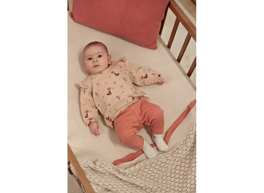 Legging pointelle rib - Forest Garden roze