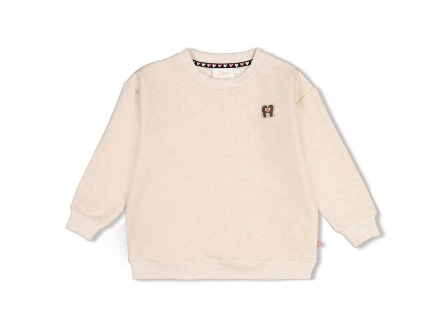 Sweater met backprint relaxed fit - City Chic - Offwhite melange
