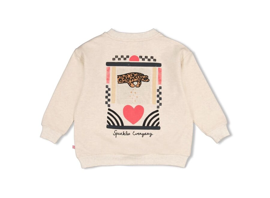 Sweater met backprint relaxed fit - City Chic - Offwhite melange