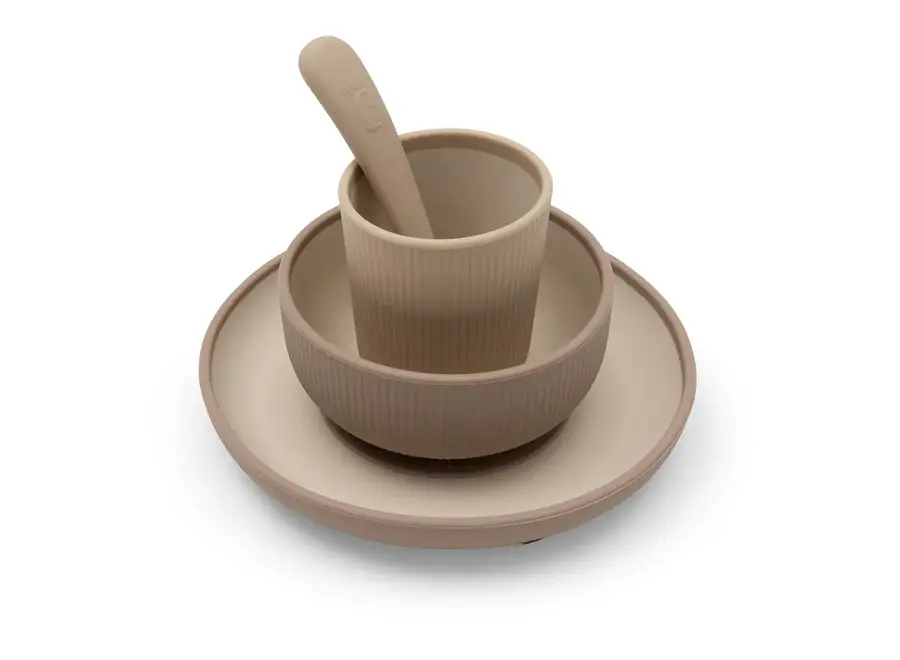 Kinderserviesset Siliconen Natural Shades