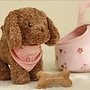 Knuffelhond Jackie in tas GRS