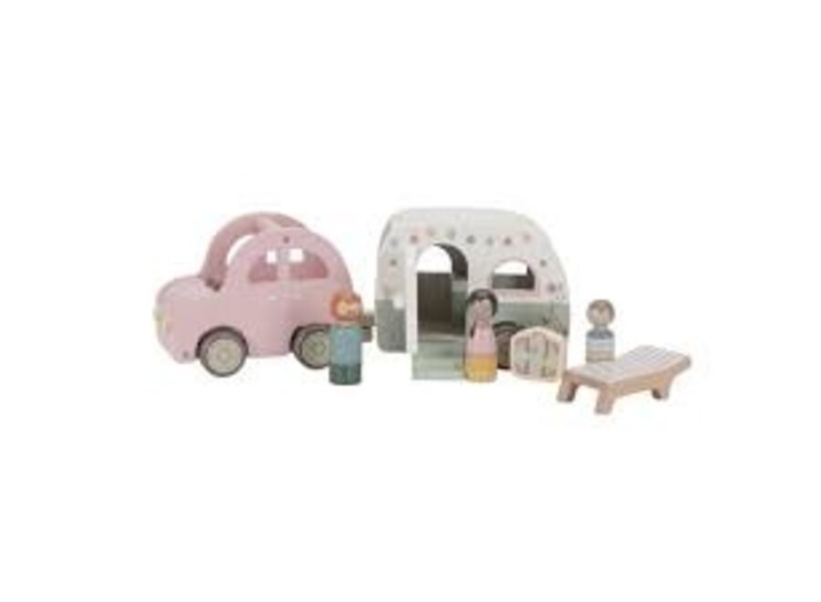 Speelgoed auto met caravan FSC