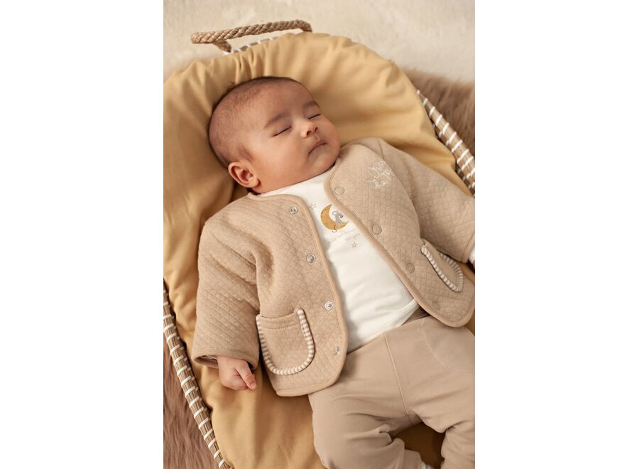 Longsleeve rib - Over the Moon for You - Offwhite melange