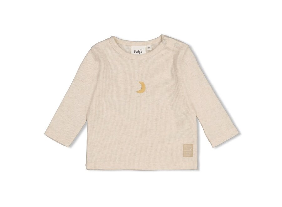 Longsleeve rib - Over the Moon for You - Offwhite melange
