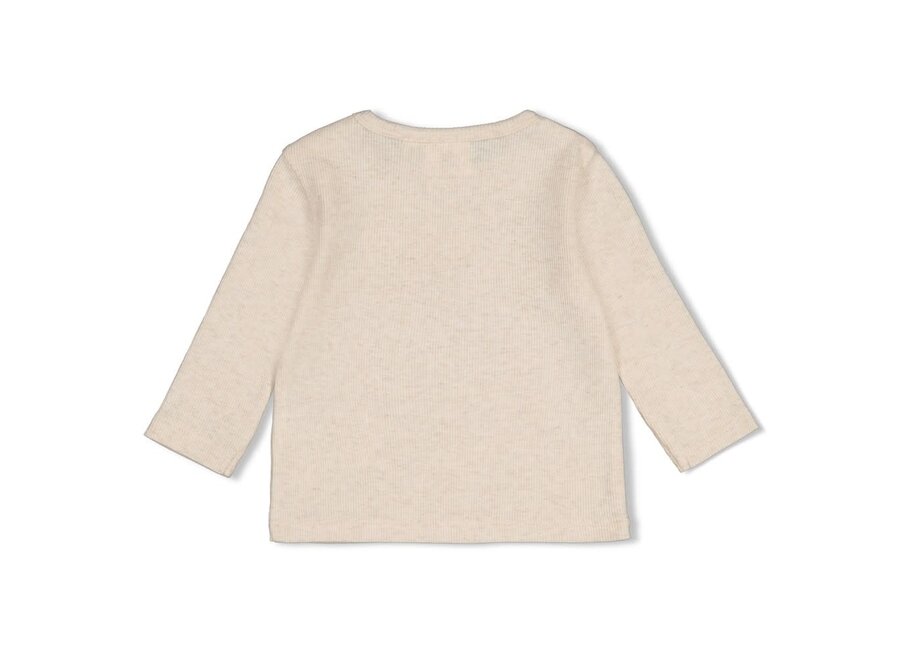 Longsleeve rib - Over the Moon for You - Offwhite melange