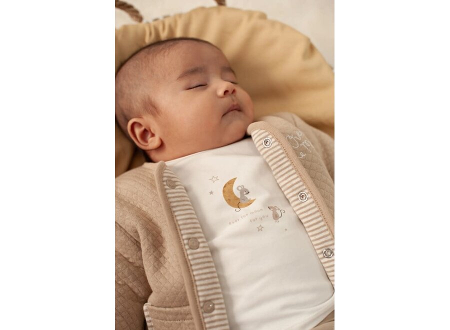 Longsleeve rib - Over the Moon for You - Offwhite melange