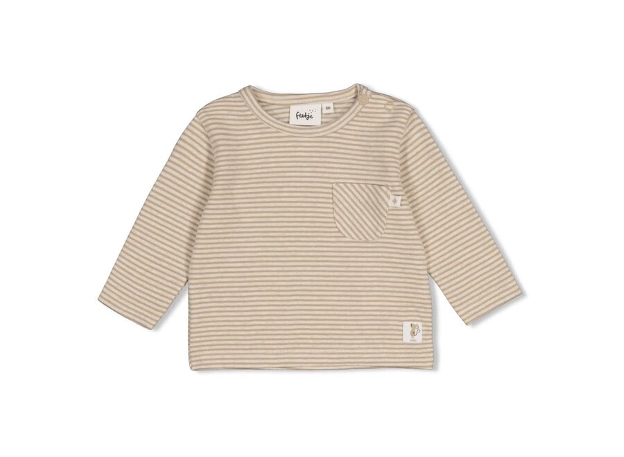 Longsleeve rib met streep - Over the Moon for You - Taupe