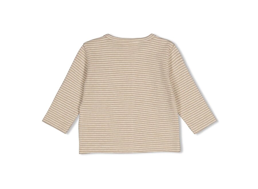 Longsleeve rib met streep - Over the Moon for You - Taupe