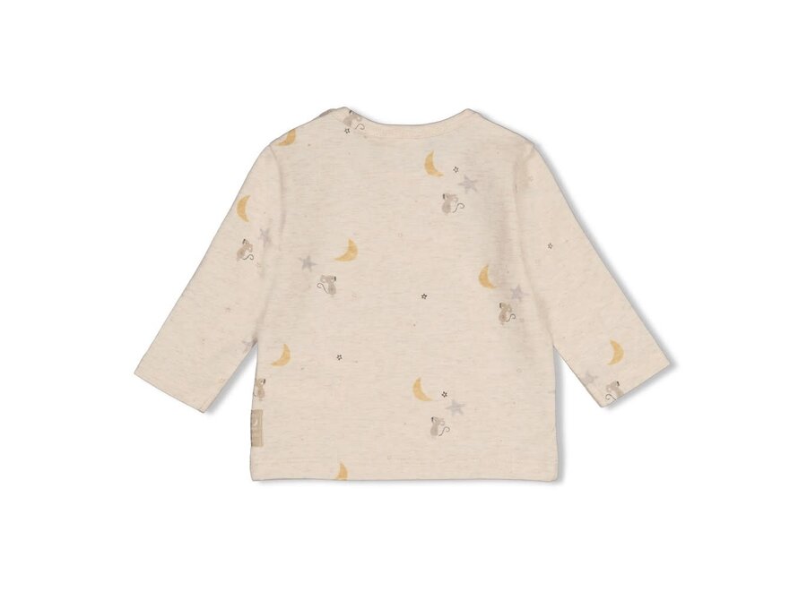 Longsleeve AOP - Over the Moon for You - Offwhite melange
