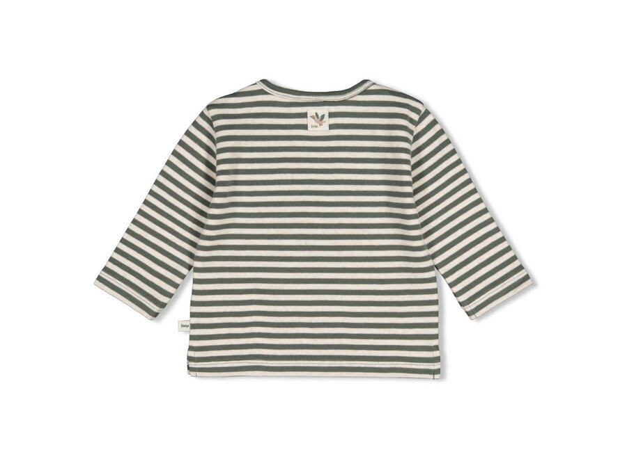 Longsleeve rib met streep - Wiggle and Waddle - Groen