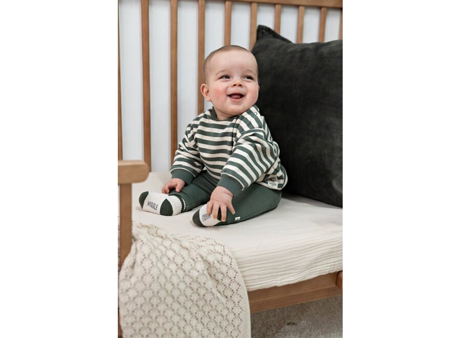 Sweater streep oversized - Wiggle and Waddle - Groen