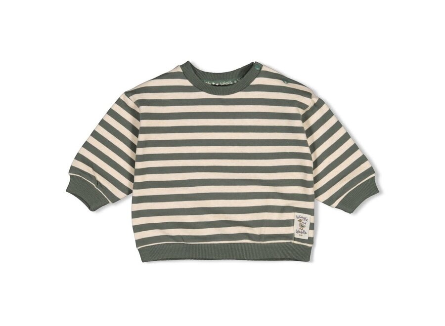 Sweater streep oversized - Wiggle and Waddle - Groen