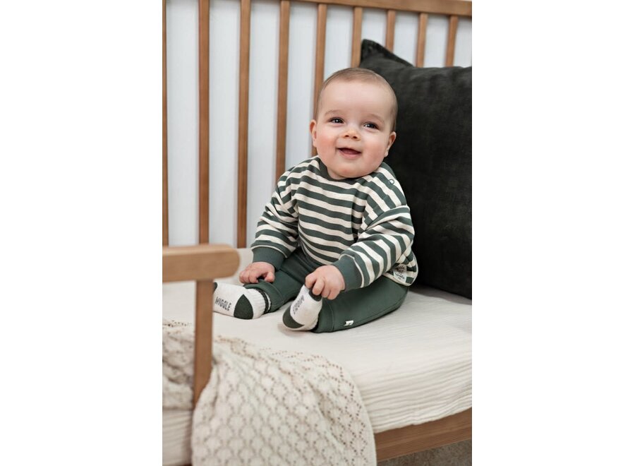Sweater streep oversized - Wiggle and Waddle - Groen