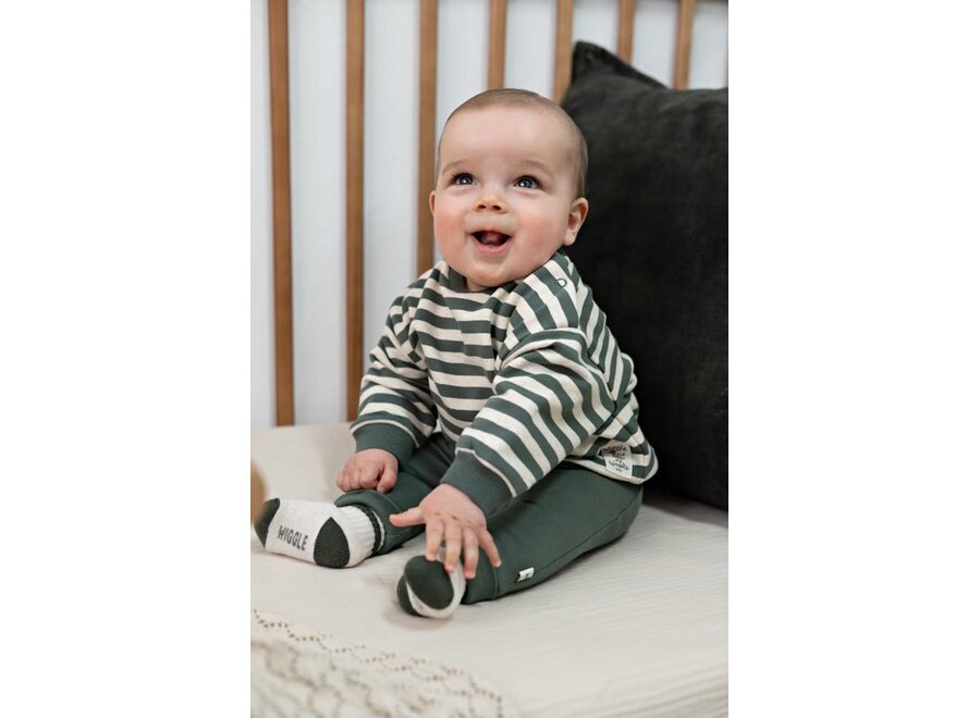 Sweater streep oversized - Wiggle and Waddle - Groen