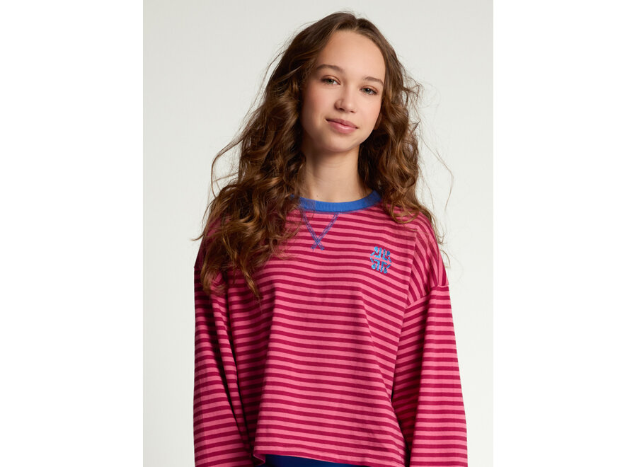 10sixteen stripe Tee LS - Pink