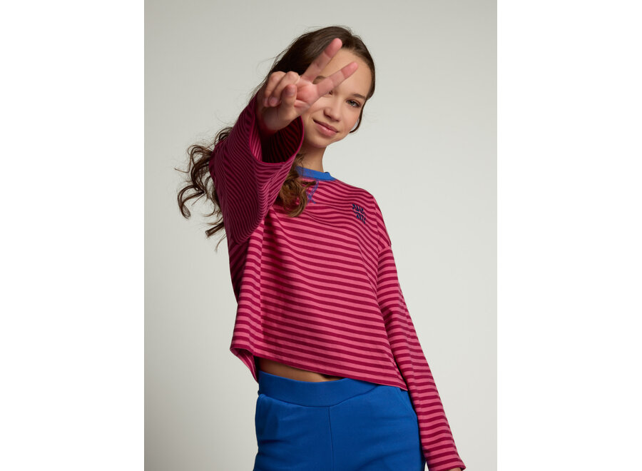 10sixteen stripe Tee LS - Pink