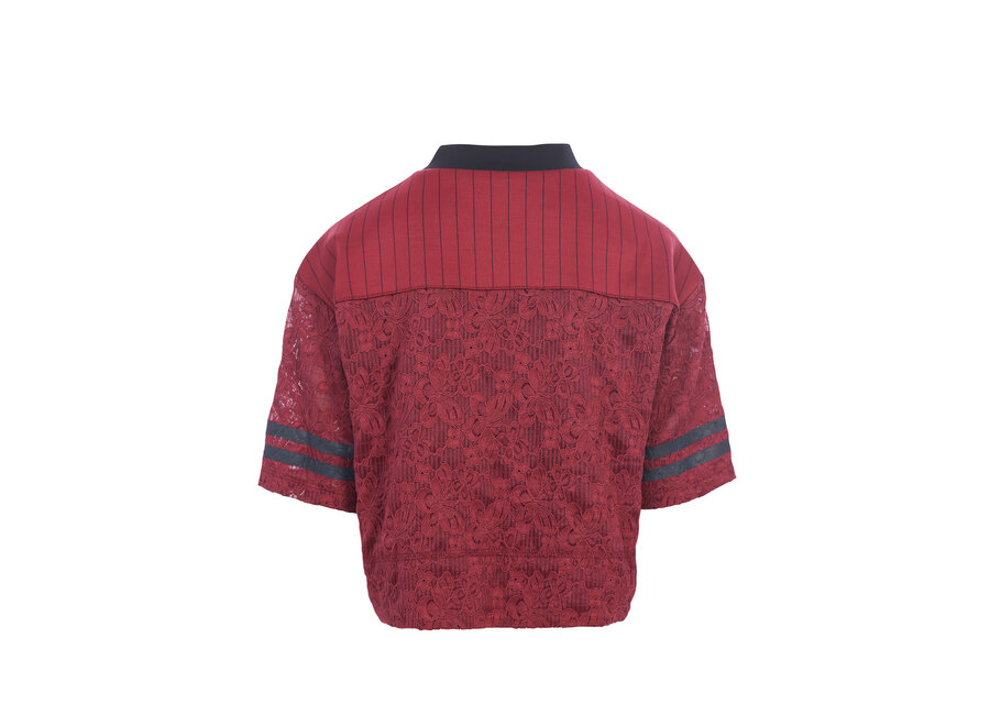 10sixteen lace Tee - Ruby red