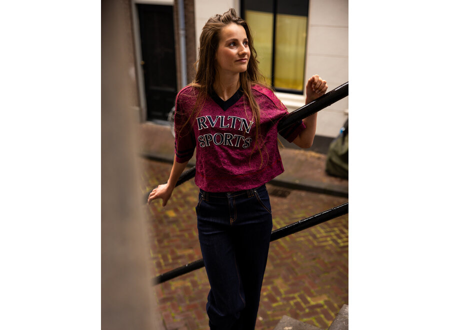 10sixteen lace Tee - Ruby red