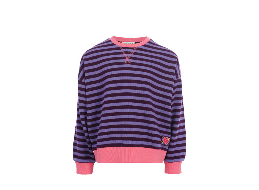 Little y/d stripe sweater - Purple stripe
