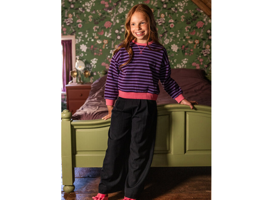 Little y/d stripe sweater - Purple stripe