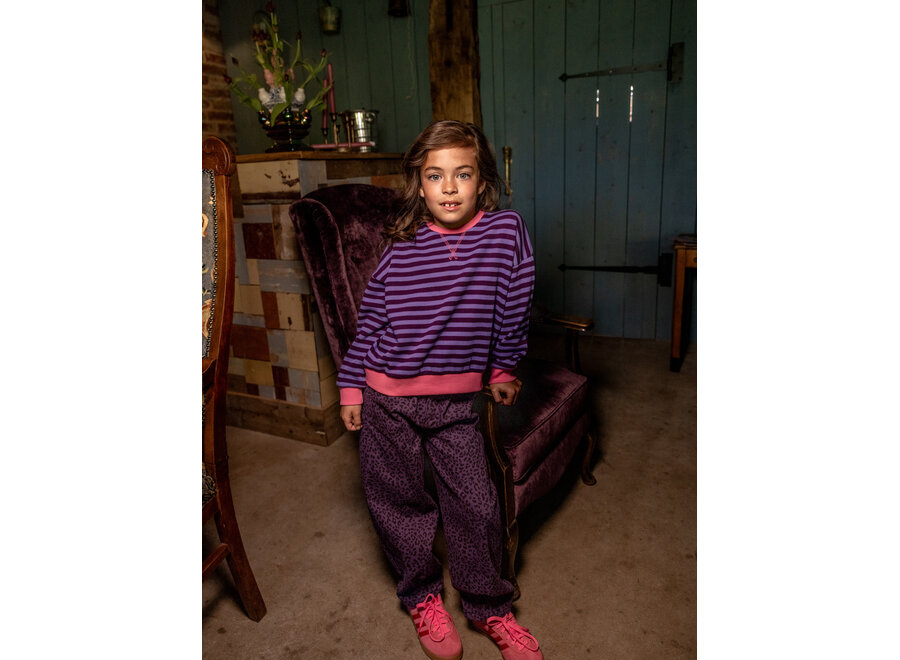 Little y/d stripe sweater - Purple stripe